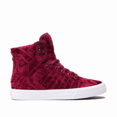 Női Supra SKYTOP Magasszárú Cipő HU473809 Piros/Fehér